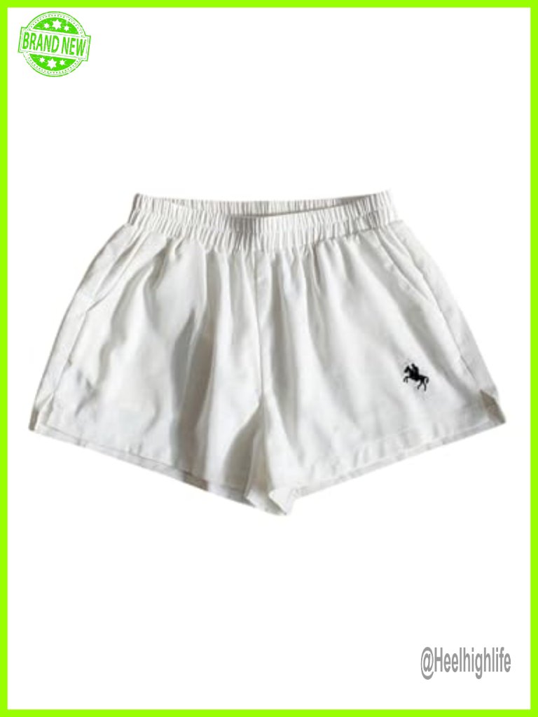 Linen Blend High Rise Elastic Waist Wide Leg Mini Shorts